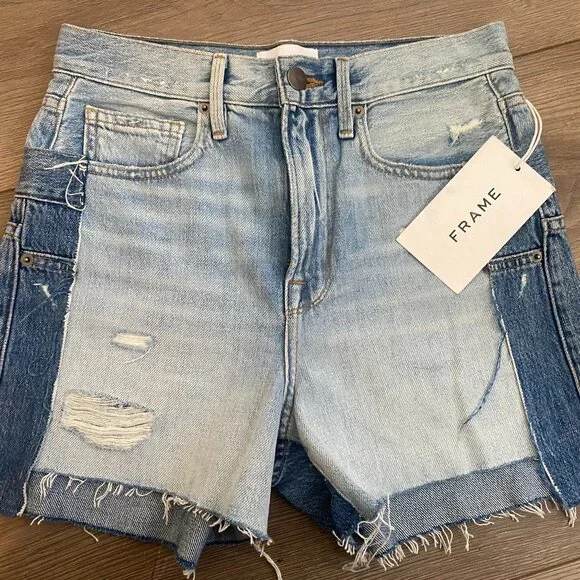 NTW Frame Layered Denim Shorts - Meadow - Size 23 (Runs Big!) - Picture 4 of 9